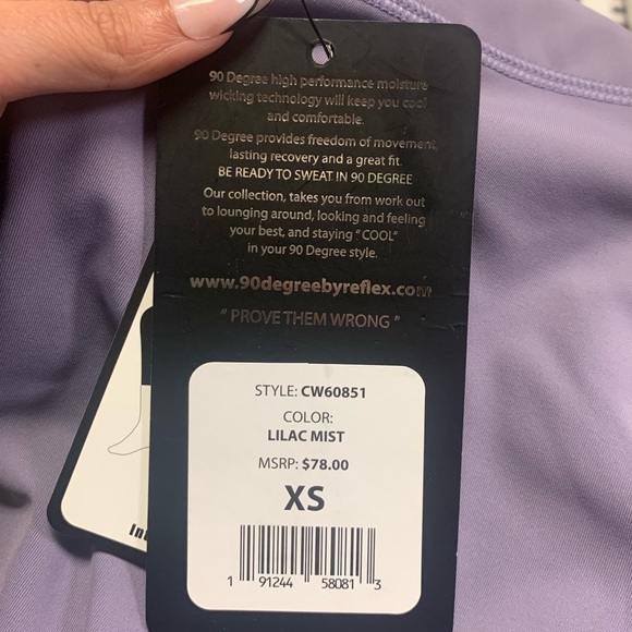 NWT 90 Degree by Reflex "Squat Proof" Interlink High Waist Capri in Lilac Mist - Picture 10 of 16